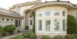 Exterior of home with plantation shutters